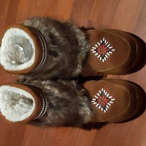 Fur Mukluks Arctic Moccasin Winter Boots Minnetonka